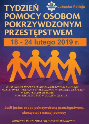 plakat akcji Tydzień Pomocy Osobom Pokrzywdzonym Przestępstwem