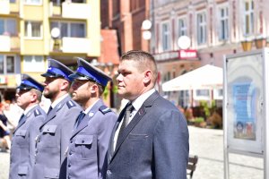 Wyróżnieni policjanci podczas obchodów.