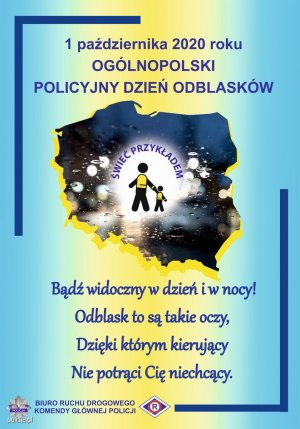 Plakat akcji dotyczącej odblasków