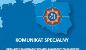 W kolorach niebieskich kawałek mapy Europy z wyróżnionym poprzez podniesienie obszarem Polski. Na mapie kraju jest logo Związków Zawodowych Policji.