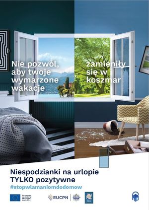 Plakat akcji promującej zabezpieczanie się przed włamaniami