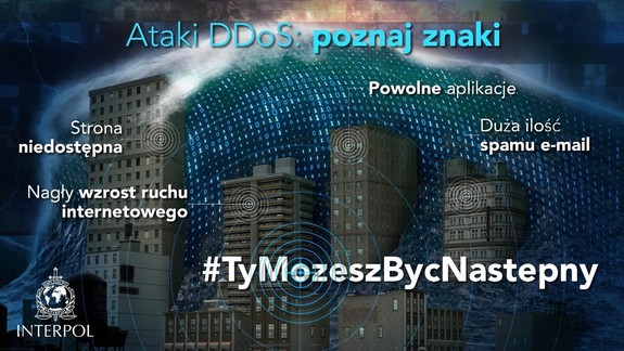 Miasto na na tle grafiki cybernetycznej z hasłami kampanii