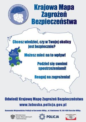 Plakat promujący Krajową Mapę Zagrożeń Bezpieczeństwa