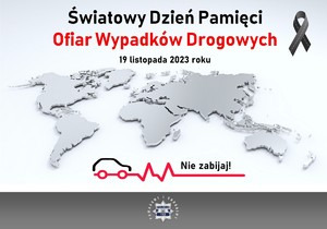 Plakat akcji, rys kontynentów świata i hasła.