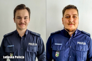policjanci w mundurze od pasa w górę