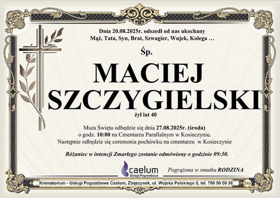 Informacja o pogrzebie