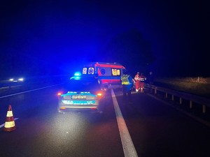 radiowóz i karetka na drodze