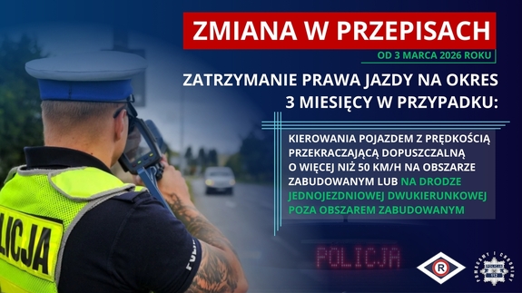 Policjant z Wydziału Ruchu Drogowego i opis zmian w przepisach